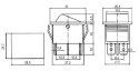 Rockerkontakt TIPA 2-pol/6-pin ON-ON 250V/15A - transparent rød