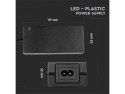 12V 3500mA strømforsyning til LED V-TAC VT-23043, plast, 42W, kortslutningsbeskyttelse