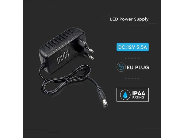 Strømforsyning 12V 3500mA 42W med kortslutningsbeskyttelse V-TAC VT-23044