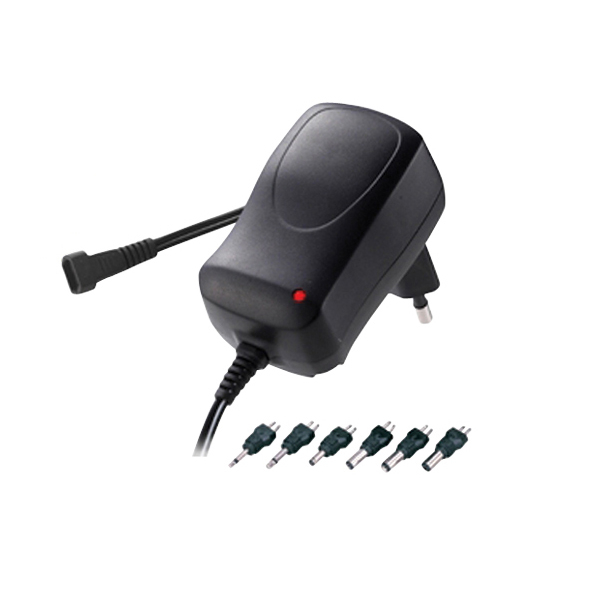 GETI GPA06 strømforsyning 3-12V 600mA energibesparende puls stabiliseret universel skiftende netadapter