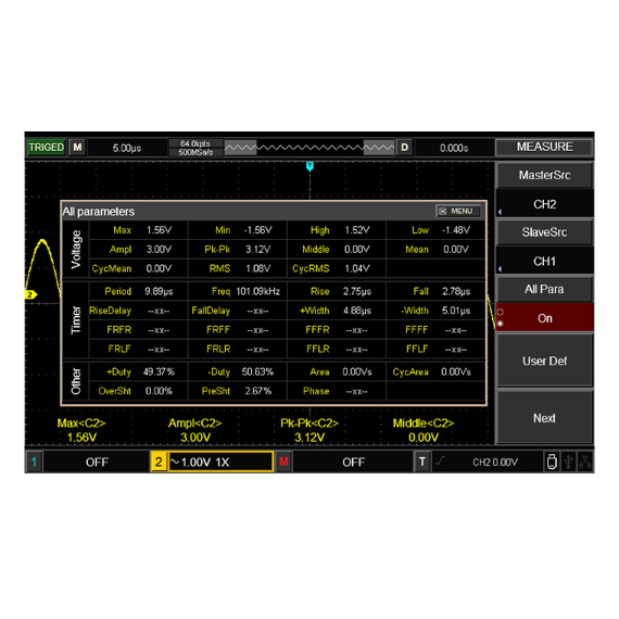 Oscilloskop UTD2102CEX+ 100 MHz 1 GS/s 2 kanaler UNI-T