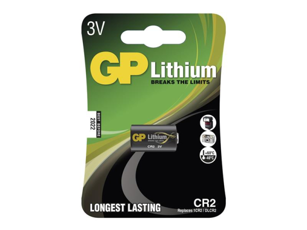 CR2 lithiumbatteri til foto GP, 3V / 850 mAh, 15.6 x 27 mm