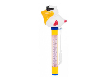 Svømmebassin termometer PELICAN med flydende pelikan - STREND PRO, viser temperatur i Celsius og Fahrenheit