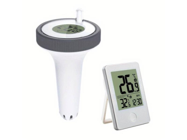 Trådløs pooltermometer UNI med indendørs temperatur og fugtighed, alarm og dato