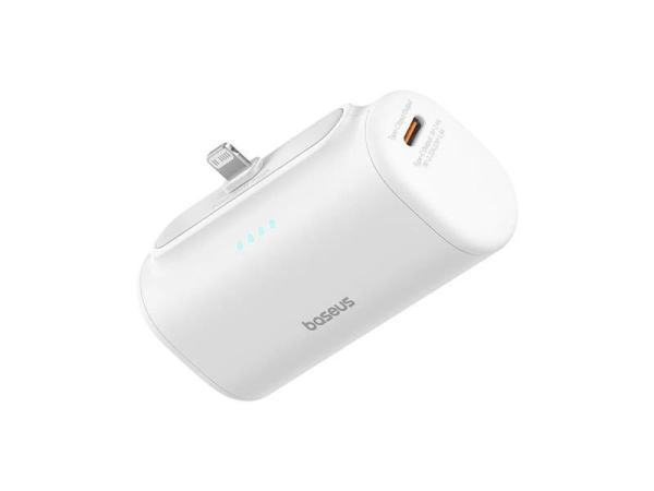 PowerBank 5000mAh 20W Hurtig Opladning BASEUS Compact Lightning Hvid