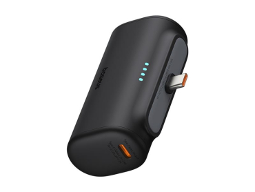 PowerBank Kompakt USB-C 5000mAh 20W PD3.0 Hurtigopladning Sort BASEUS