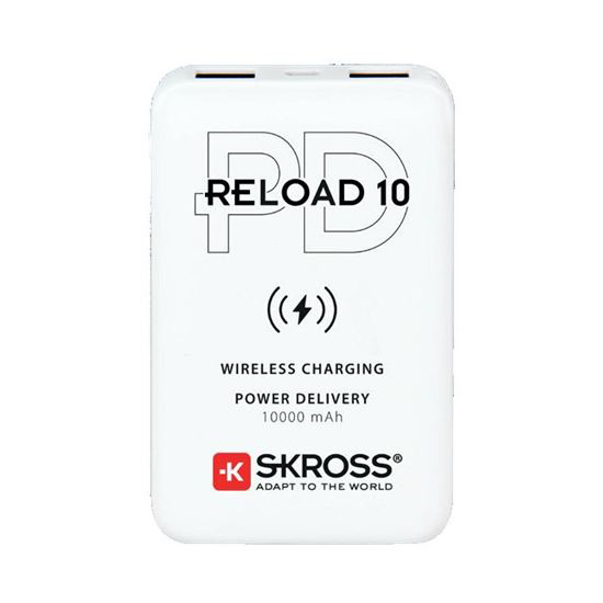 Powerbank 10000mAh SKROSS Reload 10 PD med trådløs opladning og USB type A + C
