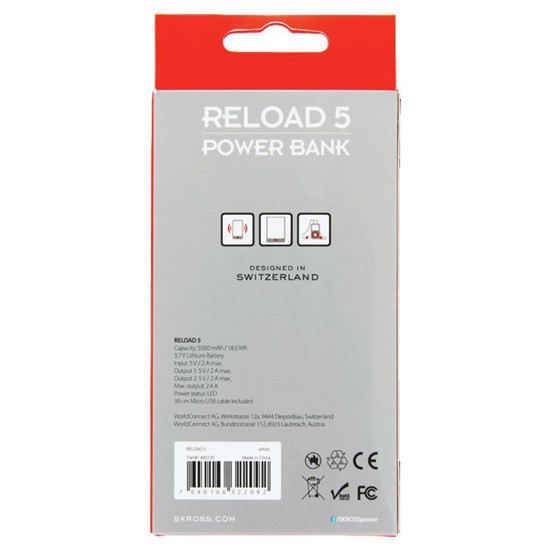 Powerbank 5000mAh SKROSS Reload 5 med hurtigopladning