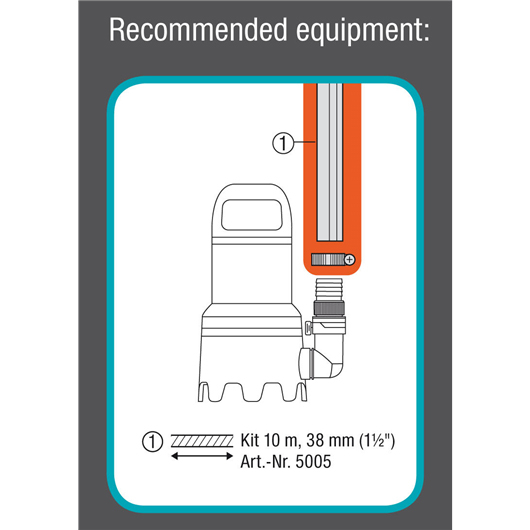 Dykpumpe GARDENA 20000 Aquasensor 9044-20, slampumpe med Aquasensor, 750W, 20000 l/h