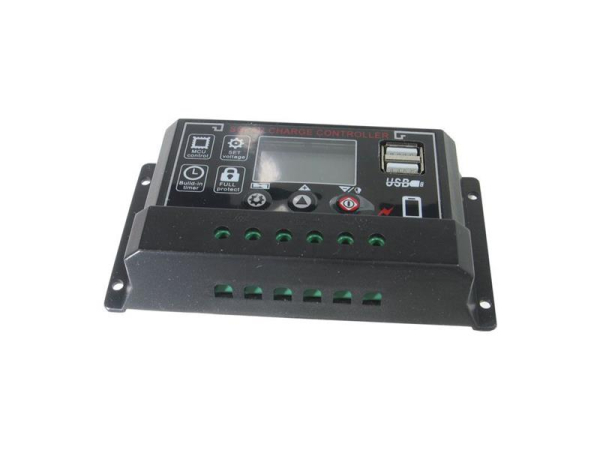 PWM Solcontroller HADEX BL915C 12-24V/30A+USB til forskellige batterier