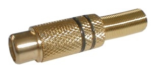 CINCH stik kontakt (metal) guld og sort - TIPA