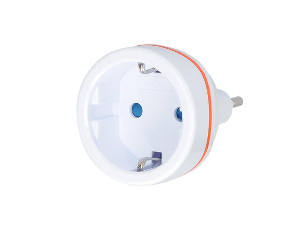 Rejseadapter SOLIGHT PA01-IT type L til brug fra Tjekkiet i Italien, med jordforbindelse, 100V-250V/max. 10A, max. 2300W/230V, hvid