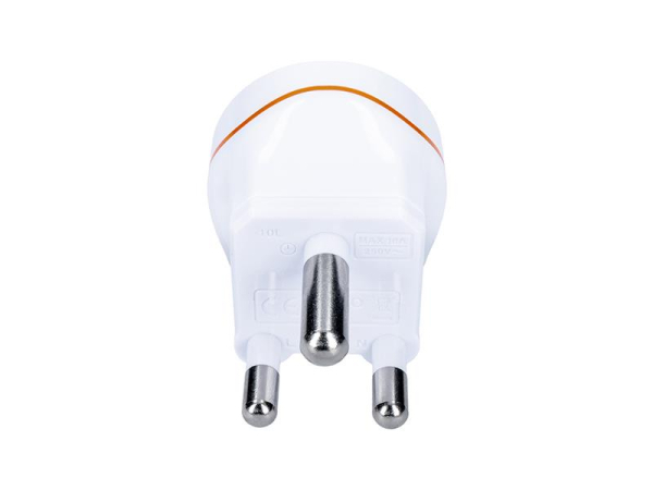 Rejseadapter SOLIGHT PA01-ZA til brug fra Tjekkiet i Sydafrika, Afrika og Mellemøsten, med jordforbindelse, 100V - 250V / maks. 16A, maks. 3680W / 230V, hvid