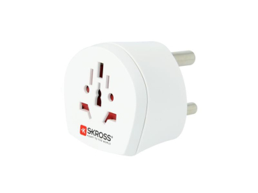 Rejseadapter SOLIGHT PA27W til brug fra Tjekkiet i Sydafrika, Afrika og Mellemøsten, 100V-250V/max. 16A/max. 3680W, hvid
