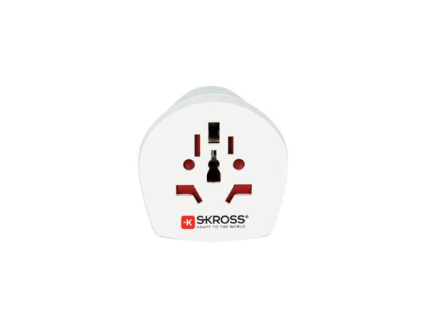 Rejseadapter SOLIGHT PA27W til brug fra Tjekkiet i Sydafrika, Afrika og Mellemøsten, 100V-250V/max. 16A/max. 3680W, hvid