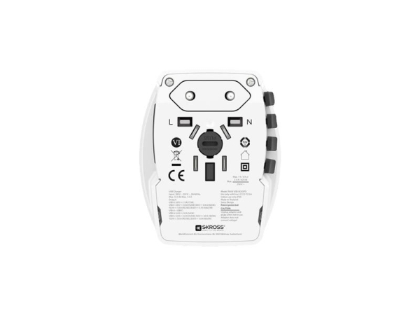 Rejseadapter SOLIGHT PA48PD65 universel til 220 lande med hurtigopladning USB-C og USB-A