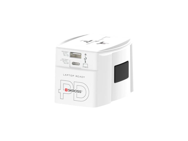 Rejseadapter SOLIGHT PA48PD65 universel til 220 lande med hurtigopladning USB-C og USB-A