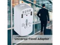 Universal rejseadapter V-TAC 8704 med overbelastningsbeskyttelse, 2 x USB, 2A, maks 2500W, hvid