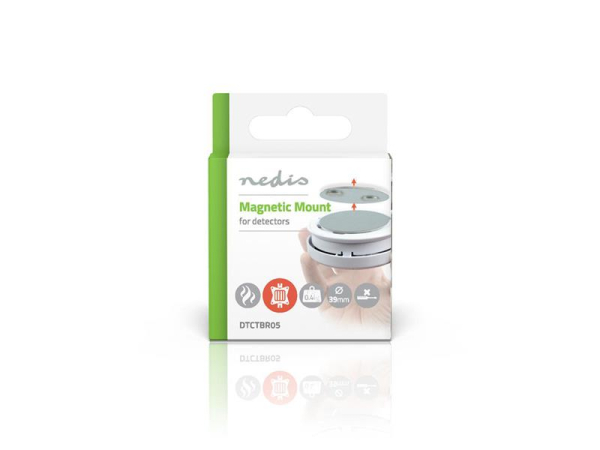 DTCTBR05 NEDIS detektor til montering, selvklæbende, 39 mm diameter, 3 m tape, maks. 400 g belastning, metal, sølv