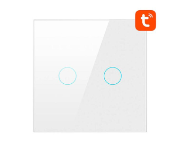 Smart lyskontakt AVATTO LZTS02-EU-W2 ZigBee Tuya med 2 knapper, vandtæt og stemmestyring