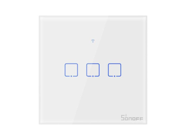 Smart WiFi lyskontakt SONOFF T0EU3C-TX, touch, 3 kanaler, 90~250V AC