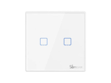 Smart lyskontakt SONOFF T2EU2C-RF med fjernbetjening og appstyring