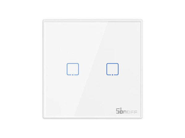 Smart lyskontakt SONOFF T2EU2C-RF med fjernbetjening og appstyring