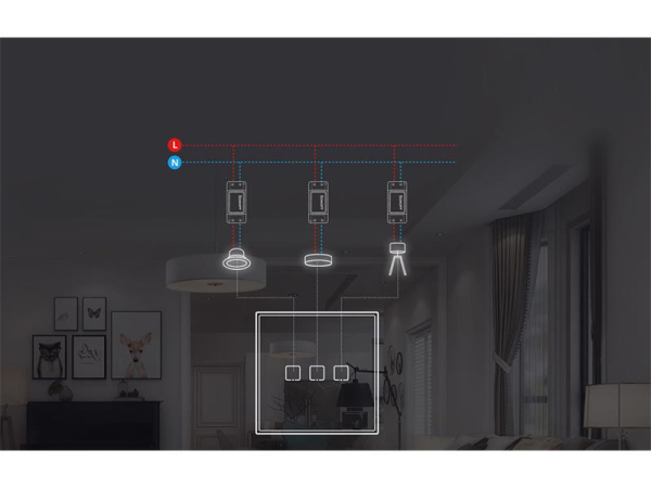 Smart lyskontakt SONOFF T2EU2C-RF med fjernbetjening og appstyring