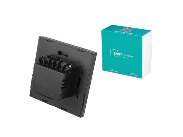Smart lyskontakt LTC LXM171 WiFi Tuya, touchskærm, sort glaspanel, AC220-240V