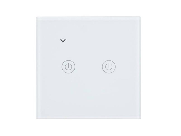 Smart WiFi lyskontakt LTC LXM172 med touchskærm, dobbelt glaspanel, hvid