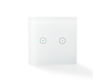 Smart WiFi dobbelt væglampekontakt NEDIS WIFIWS20WT, kompatibel med SmartLife og Tuya