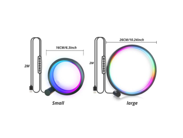Smart bordlampe LED RGB 16cm Tuya, justerbar lysstyrke, 10W, farvetemperatur 2800-6500K + RGB Smart bordlampe LED RGB 16cm Tuya, justerbar lysstyrke, 10W, farvetemperatur 2800-6500K + RGB