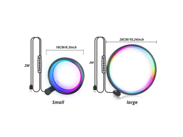 Smart bordlampe LED RGB 16cm Tuya, justerbar lysstyrke, 10W, farvetemperatur 2800-6500K + RGB