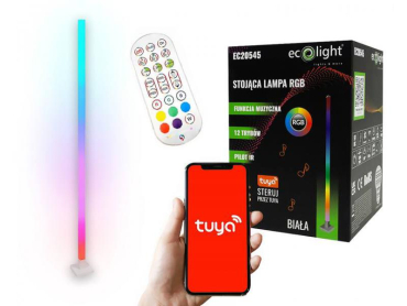 RGB musikgulvlampe TUYA hvid med fjernbetjening og Bluetooth LTC EC20545