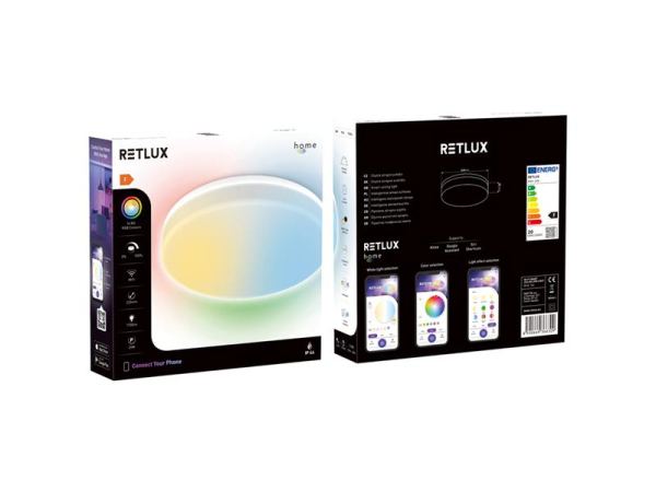 Smart LED loftslampe RETLUX RSH 106 RGB WiFi 20W Ø220mm IP44 1700lm 3000K-6500K