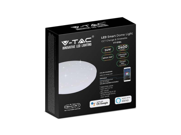 Smart LED-lampe 24W WiFi V-TAC VT-5184