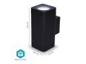 Smart udendørs væglampe NEDIS BTLOW05RGBW Bluetooth Tuya, LED, 25.000 timers levetid, RGB og hvidtoner, App-styring