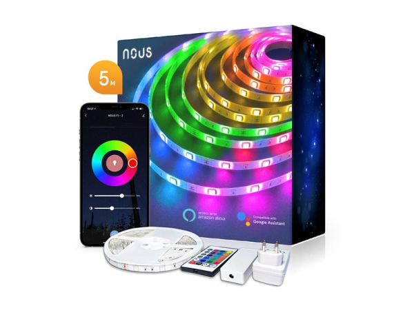 Smart LED strip NOUS F1 12V 40LED/m 18W RGB IP44 5m WiFi Tuya