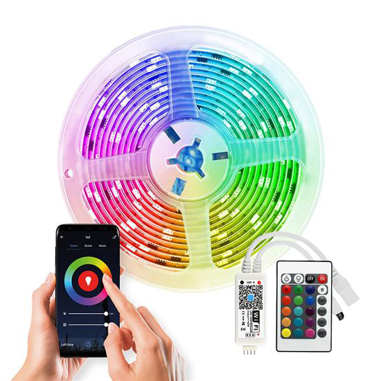 Smart WiFi LED-strip 12V 90LED/m IP65 20W/5m RGB SOLIGHT WM57