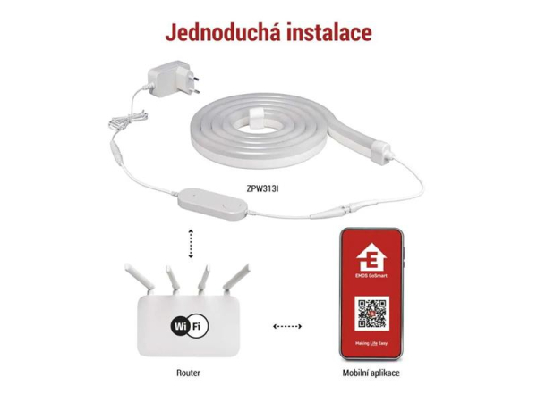 Smart LED strip 24W RGBIC Neon 3m WiFi Tuya EMOS ZPW313I