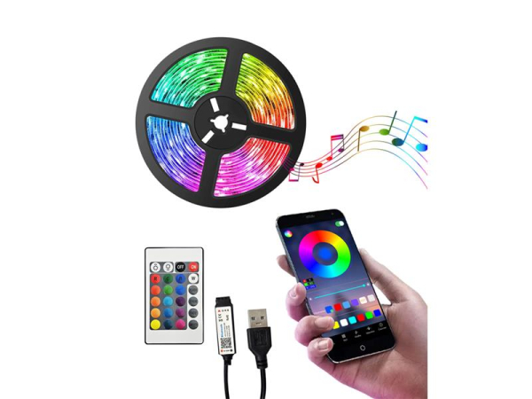 Smart LED strip USB RGB 2m TRIXLINE TR-47B med fjernbetjening og app