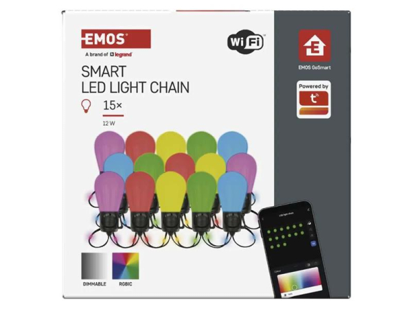 Smart udendørs lyskæde EMOS ZIW17FR WiFi Tuya RGBIC 12W IP65