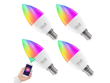 Smart LED-pære E14 4.5W RGB NOUS P4/4-pak WiFi Tuya sæt med 4 stk
