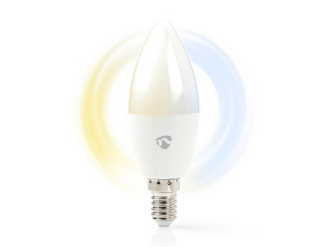 Smart WiFi-pære LED E14 4.5W hvid NEDIS WIFILW13WTE14 Tuya