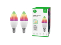 Smart LED-pære E14 5W RGB CCT WOOX R9075/2pak WiFi Tuya sæt 2 stk