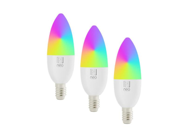 Smart LED-pære E14 6W RGB+CCT IMMAX NEO 07716C WiFi Tuya sæt med 3