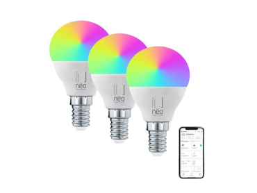 Smart LED-pære E14 6W RGB+CCT IMMAX NEO Lite 07745C WiFi Tuya sæt med 3