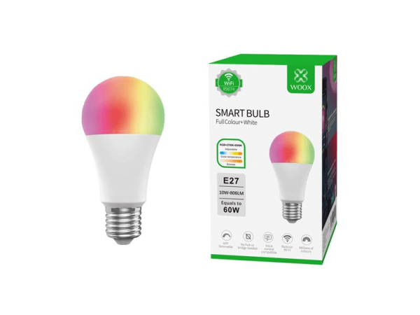 Smart LED-pære E27 10W RGB CCT WOOX R9074 WiFi Tuya