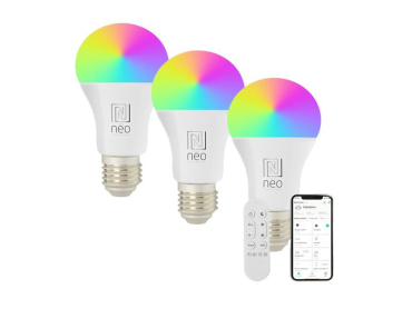 Smart LED-pære E27 11W RGB+CCT IMMAX NEO 07733CDO WiFi Tuya sæt med 3