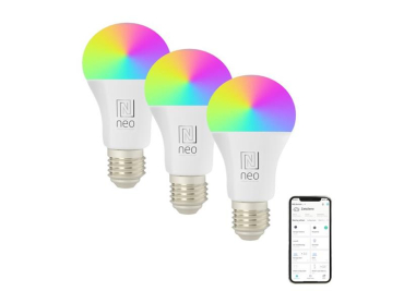 Smart LED-pære E27 11W RGB+CCT sæt af 3 IMMAX NEO 07743C ZigBee Tuya